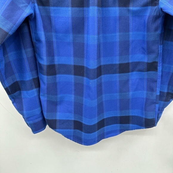DIXXON Dawson blue gorpcore polyester unisex workwear oversized flannel XS - Picture 11 of 12